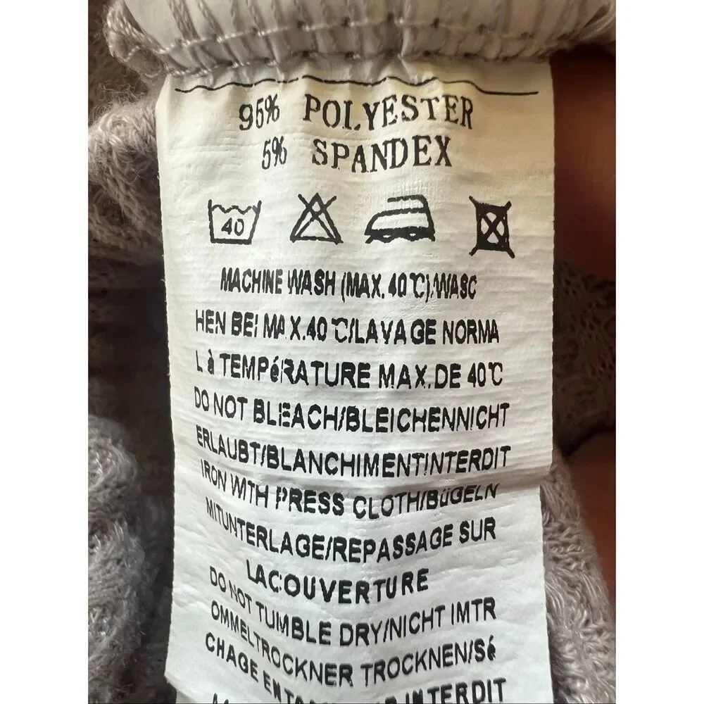 Ekouaer Mauve Beige Long Sleeve and Shorts Waffle Knit Pajamas Set Small